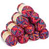 Coopay 10 Gomitolo di Lana per Uncinetto, 450g, Filato per Uncinetto Morbido Multicolore, Filato per Maglieria, Lana Gomitoli per Vestiti per Neonati, Sciarpe, Calzini - Blu Rosa Giallo