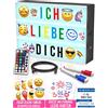 tricase Light Box Cambio Colore per Messaggi con 254 lettere ed Emoji - 8 Emoji XXL, telecomando, USB 1,5 m, 2 pennarelli - Scatola Luminosa 16 colori | Tavolo luminoso Idea regalo di Natale e Compleanno