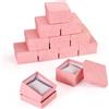 Craftdady Confezione da 12 scatole regalo rettangolari in cartone con cuscino per orologi, bracciali, collane, rosa