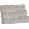 Lifewit Cubi Portaoggetti Pieghevoli, Cesti Portaoggetti in Tessuto, Scatole Portaoggetti con Manici, Scatole per Armadio, Vestiti, Giocattoli, 26,5 x 26,5 x 28 cm, 18 L, Set di 12, Grigio chiaro