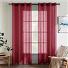 EMEMA 2 Pannelli Tende Trasparenti in Voile Con Occhielli Morbidi Finestre per Camera da Letto e per Salotto Eleganti Soggiorno 140x290cm Borgogna