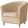 Meigeh Copripoltrona Chesterfield 1 posto Fodere per Poltrona Velluto 2 Pezzi Copripoltrona Elasticizzato da Tullsta Club per Cocktail Beige scuro