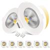 HiBay Faretti LED da Incasso per Cartongesso Dimmerabili,10W 850LM Luci da Soffitto Interno, Foro 65-85mm Luce Calda 3000K per Cucina,Interno,Faretti Led Soffitto COB 230V Set di 8