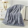 Casa Carina Faux Fur Throw Blanket Fleece Bule Blanket -Super Soft Fluffy Fuzzy Blanket Plush Coperta-Cozy and Thick for Couch Chair Bed 130x160cm Grigio Chiaro