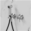 neoro F set miscelatore in acciaio inox, con set doccetta bidet, BN0767FBS#Set8, F acciaio inox spazzolato [Rubinetteria Bagno > Bidet / Set Doccetta WC]