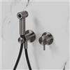 neoro F set miscelatore in acciaio inox, con set doccetta bidet, BN0767FBG#Set8, F grafite spazzolato [Rubinetteria Bagno > Bidet / Set Doccetta WC]