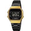 Nicoone Orologi per Uomo, Orologio Digitale con Cinturino In Acciaio Inossidabile LED Retroilluminato Orologio Impermeabile Elegante Orologio da Polso per Gli Uomini (Oro + nero)