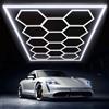 Oyajia Plafoniera LED esagonale da 14 pezzi, luce per garage con illuminazione a LED a nido d'ape da 680 W, tubi a LED per officina, garage, studio, luce a LED 6500 K