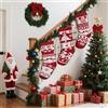 Shyllin 3 Pezzi Personalizzate Calze Natale, Maglia Calze Natalizie, Sacchetti Regalo Calzini Natalizia, Riempire Calzini Natale, Decorazioni Calza Natalizie, Appendere Calza Natalizia (Rosso)