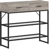 HOMCOM Consolle da Ingresso con 2 Cassetti, 2 Ripiani e Gancio Laterale, in Legno e Metallo, 100x35x92 cm, Nero e Legno | Aosom Italy