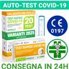 Lyher Test rapido NASALE Covid PER AUTO-TEST. Confezione da 20 pezzi. AutoTest (tampone nasale) antigene Coronavirus ad USO DOMESTICO certificato CE 0197, iscritto RDM. Rileva tutte le varianti inclusa XFG Stratus
