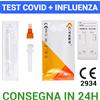 CiTest Test rapido (tampone nasale) COVID e INFLUENZA per auto-test. Confezione da 5 pezzi. AutoTest NASALE antigene SARS-CoV-2 ed Influenza A/B certificato CE 2934, iscritto RDM. Rileva tutte le varianti di Influenza A/B e COVID-19 inclusa XFG Stratus