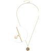 Jewels by Leonardo, collana Biella, lunga catena in acciaio inox dorato, motivo a stella con pietre di vetro nero e trasparente, lunghezza 70-75 cm, gioiello regalo, 024365, 70 cm, Acciaio