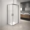 Decor Bagno Box doccia angolare in alluminio con vetro trasparente 70x90x185 cm