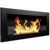 Divina Fire Camino bioetanolo da parete divina fire livorno in acciaio nero 90x40 cm