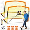 Dimples Excel Porta da Calcio Pieghevole - 2 Porta Arancione Nero 152x110cm | Con Pallone, Bersaglio, Pompa e Coni | Perfetta per Bambini, Allenamento e Regalo