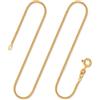 EDELIND Catenina modello Grumetta piatta Uomo in oro giallo,8 carati 333, largh. 1,4 mm, p. 3 g, lungh. 60 cm, con chiusura a blocco d'anello elastico, marchio di garanzia made in Germany