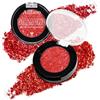 Afflano Ombretto con glitter rossi, alta pigmentazione, colore rosso brillante, palette di trucco