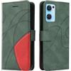 Fertuo Cover per OPPO Find X5 Lite, Custodia Portafoglio Cover a Libro in Pelle Flip Case con Silicone Bumper, Fibbia Magnetica, Porta Carte, Kickstand, per OPPO Find X5 Lite, Marrone