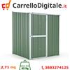 Box in Acciaio Zincato Casetta da Giardino in Lamiera 1.55 x 1.75 m x h2.02 m - 60 KG - 2.71 metri quadri - VERDE