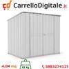 Box in Acciaio Zincato Casetta da Giardino in Lamiera 2.31 x 1.75 m x h2.02 m - 81 KG - 4.04 metri quadri - BIANCO