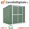 Box in Acciaio Zincato Casetta da Giardino in Lamiera 2.31 x 1.75 m x h2.02 m - 81 KG - 4.04 metri quadri - VERDE