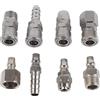 ViaGasaFamido Kit Connettori Rapidi per Compressore d'Aria, 8 Pezzi, 1/2 BSP, Ferro Stagnato, Argento, per Utensili Pneumatici