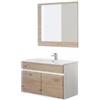 Mobile bagno sospeso fabula 2 ante bianco e rovere 90x47x57 cm