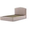 Letto piazza e mezza contenitore moon in tessuto rosa 120x190 cm