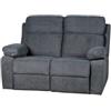 BellaHome Divano 2 posti bellahome annika con 2 recliner motorizzati grigio canna di fucile 145x93x101cm