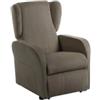 BellaHome Poltrona bellahome star con recliner in tessuto tortora 73x77x106 cm