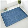 Comart - Tappeto Nicole da Bagno - Rettangolare 66x140 cm - Fondo Antiscivolo in Latex - ad Asciugatura Rapida e Traspirante - Lavabile in Lavatrice - Scendi Doccia e Vasca - in Tinta Unita - Azzurro