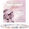 Bivei Morganite - Lenitiva Braccialetto di Cristallo per Donna 4mm Perle Pietra Semipreziosa Naturale Elastico Estensibile Gioiello Regalo Yoga