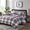 Madison Park Essentials Parkston Plaid Comforter, federa coordinata, 3M Scotchguard antimacchia, ipoallergenico per tutte le stagioni, set di biancheria da letto matrimoniale/matrimoniale, marrone, 3