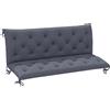 Outsunny Cuscino da Giardino in Stile Capitonné con 6 Lacci, in Cotone e Poliestere, 150x98x8 cm, Grigio Scuro | Aosom Italy