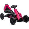 HOMCOM Go Kart a Pedali per Bambini 3-8 Anni con Sedile Regolabile in 4 Posizioni e Ruote in EVA, 100x58x58.5 cm, Rosa e Nero | Aosom Italy