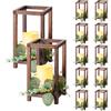 VEVOR Set Centrotavola Lanterna in Legno 12 Pezzi Portacandele Lanterna in Legno Candele LED Senza Fiamma, Ghirlande di Foglie di Eucalipto per Decorazioni da Tavolo Carico 6,08 kg per Matrimoni
