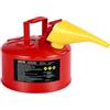 VEVOR Tanica Carburante per Benzina Diesel, Lattine di Carburante Metallo Rossa di Tipo I da 9,5 Litri con Parafiamma in Acciaio Inossidabile, Coperchio a Chiusura Automatica e Imbuto in PE