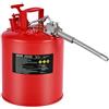 VEVOR Tanica di Sicurezza per Benzina, Tanica di Sicurezza Rossa da 19 L di Tipo II per Benzina con Parafiamma in Acciaio Inossidabile, Coperchio a Chiusura Automatica e Beccuccio in Metallo
