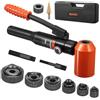 VEVOR Kit di Perforazione Manuale, Set di Punzoni Idraulici da 10 T Kit di Utensili KO per Realizzazione di Fori 1,27 a 5,08 cm con 6 Matrici per Armadi in Metallo, Controllo e Quadri Elettrici