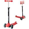 VEVOR Monopattino con 3 Ruote per Bambini da 3 Anni, Monopattino Carico max. 75kg 3 Altezze Regolabile, Ruote Luminose Diametro da φ120 mm, Pedana Antiscivolo, Rosso