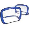 Relaxdays Set da 2 Mini Porte Pop Up da Calcio, HLP: 80 x 120 x 80 cm, Apertura Rapida, Accessori Sport, Blu