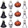 Watayo 12 ornamenti in vetro per Halloween, decorazioni di Halloween, decorazioni in vetro soffiato con zucca, fantasma, teschio, cappello da strega, per feste di Halloween, albero di Natale,