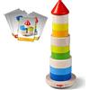 HABA 305403 - Set di impilare torre tambaleante, gioco di destrezza in legno. Più 2 anni