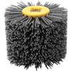 Fafeicy Spazzola abrasiva in nylon 120 mm grana 240 per legno | setole in nylon, foro 19 mm, per smerigliatrice e satinatrice, rimozione ruggine e sbavatura, superfici curve