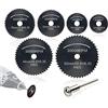 AniSqui 7pc HSS lama per seghe circolare, (Acciaio nitrurato) disco da taglio legno, (Set di lame per seghe circolare) per Rotary utensili Mandrino con Prolunga da 1/8 (3.175mm) by AniSqui