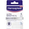 Hansaplast Cerotti ULTRA SENSITIVE XL, Cerotti medicazione per la protezione di ferite medio-grandi, Con adesivo al silicone morbido e delicato sulla pelle, 1 Confezione da 5 Pezzi 5 x 7,2 cm