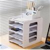 LATERN 5 Livelli Organizer per Vassoio per Lettere, Vassoio di Archiviazione Carta A4 Porta Documenti Organizzatore Ordinato da Scrivania con Portapenne per L'home Office School Desktop Organizzare