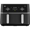 Braun TwinCook 5 - Friggitrice ad Aria Doppio Cestello da 10L (5L + 5L), Tecnologia RealAir, Rivestimento Ceramico PFAS-Free, 8 Programmi, Cottura Abbinata, Touch Control, 2400W, Nera(TD5030IBK)