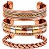 Touchstone Bracciale buddha spirituale indiano tibetano tre gioielli in rame rame ottone guarigione pace chakra yoga meditazione mantra gioielli per donna Set di 3 Rame 2